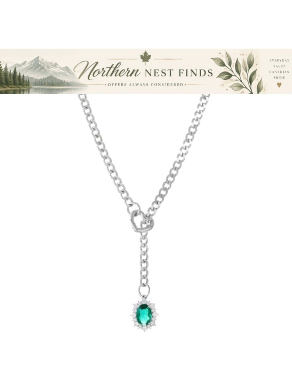 Stainless Steel Cuban Chain Necklace Adjustable Layered Choker Heart Clasp